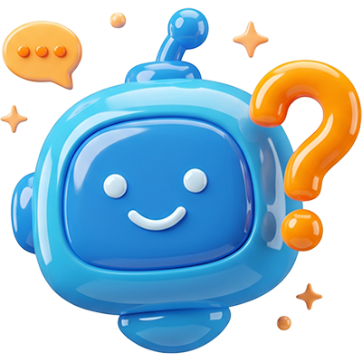 AI agent with question mark illustration